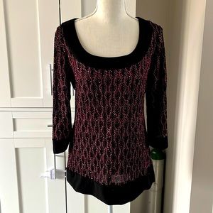 Beautiful sparkly pink and black evening wear top